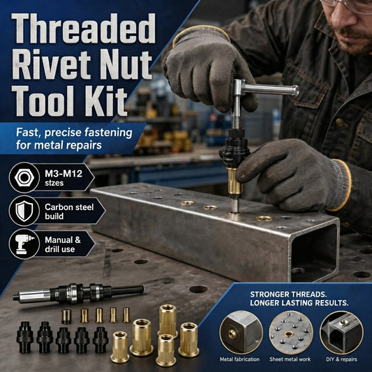 Threaded Insert Rivet Nuts Set (M3 - M12 Sizes)