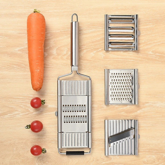 4 in1 Vegetable Slicer Stainless Steel Shredder Cutter Multi-Purpose Vegetable Slicer Cuts Set Manual Fruit Carrot Potato Grater